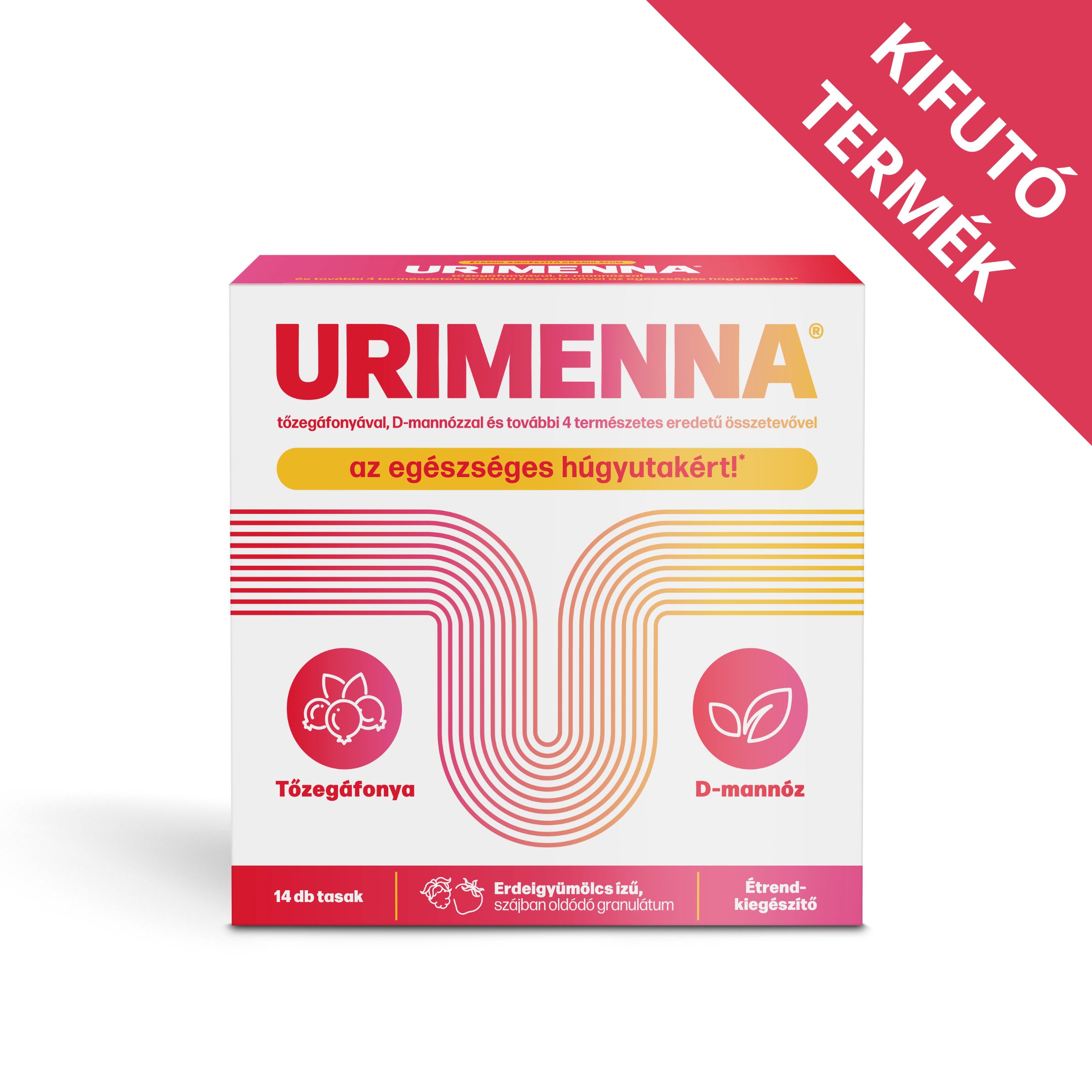 Az Urimenna tőzegáfonya-, D-mannóz-, C- és A-vitamin, valamint kondroitin- és hialuronsav-tartalmú étrend-kiegészítő, amely a húgyutak és a nyálkahártyák normál állapotának fenntartását támogatja.