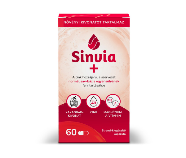 A Sinvia + növényi kivonatokat és célzottan válogatott ásványi anyagokat és vitaminokat tartalmazó étrend-kiegészítő